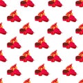 Seamless pattern isometric heart shaped box of chocolates